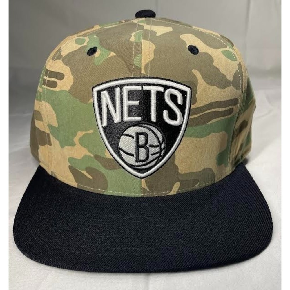 Brooklyn Nets NBA Hat Sz 7 3/8 – Mitchell & Ness Camo Nylon Fitted Cap
